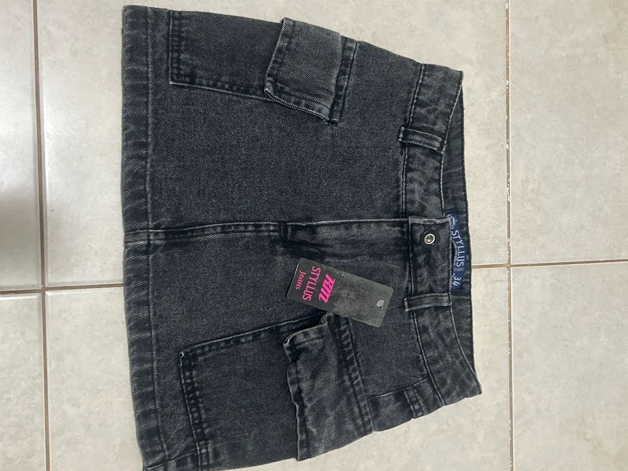 Saia grafite jeans 
