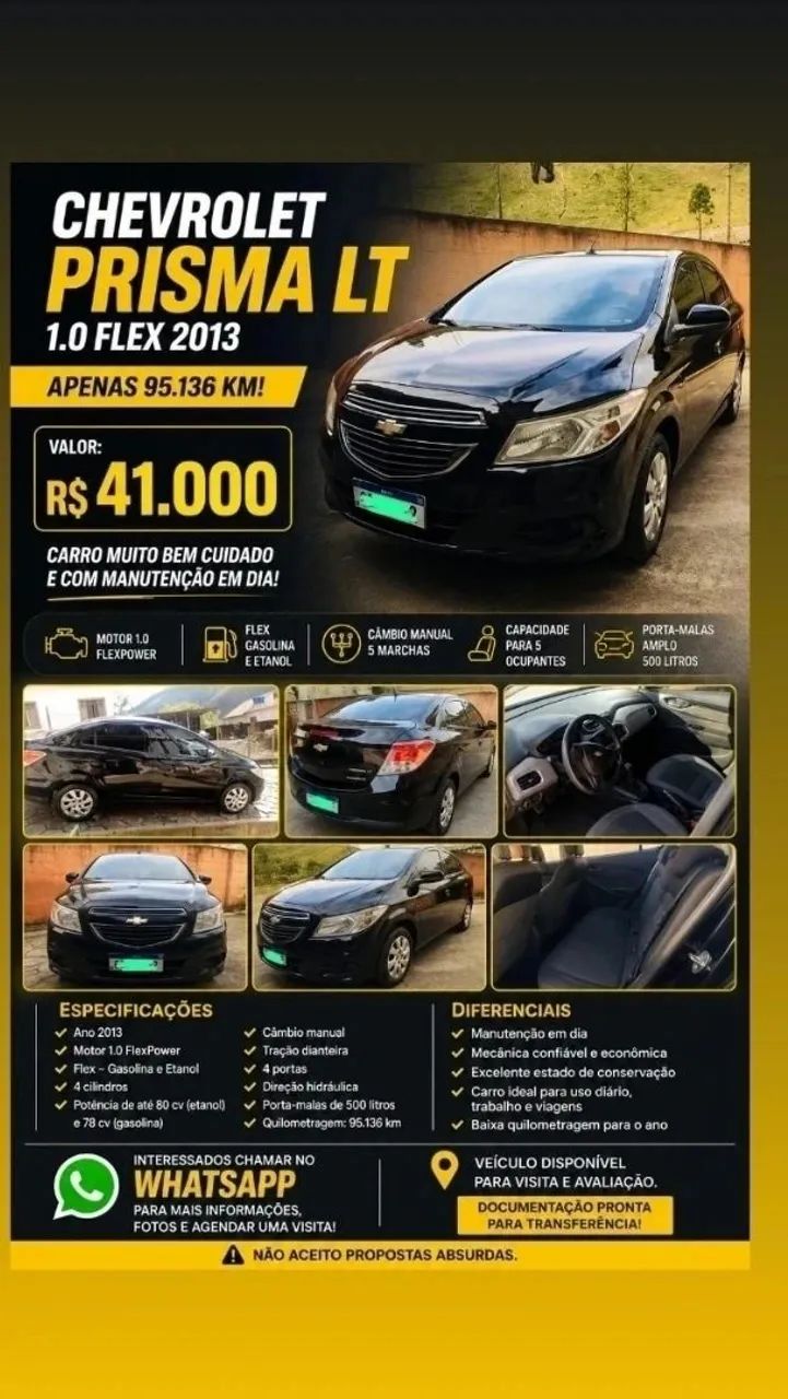 Chevrolet Prisma PRISMA Sed. LT 1.0 8V FlexPower 4p 2013