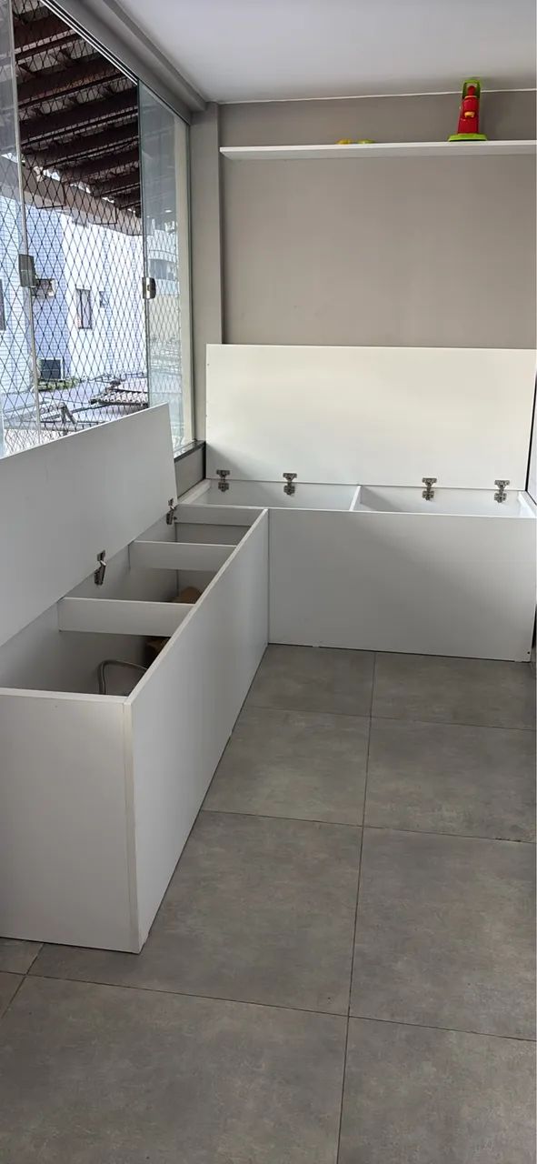 Banco baú em L 