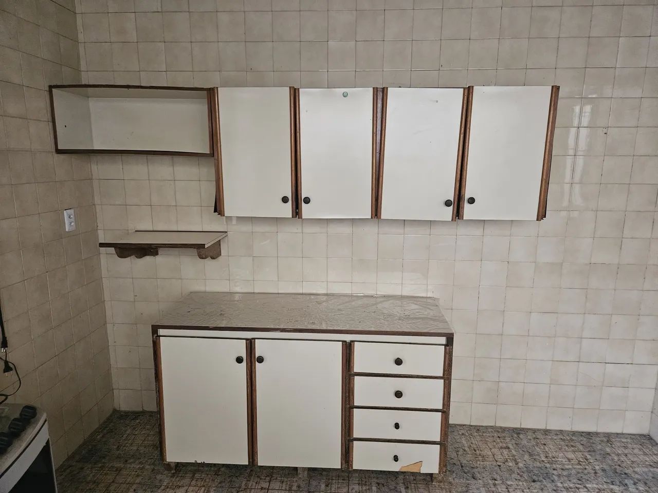 Conjunto de armário de cozinha de madeira maciça 