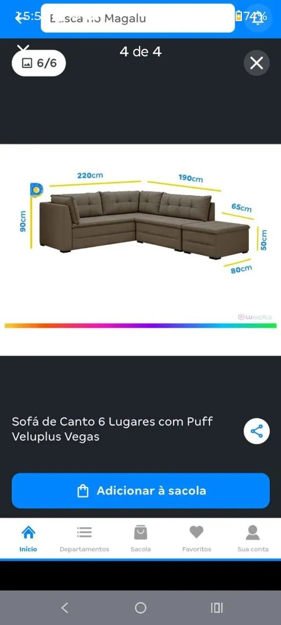 Sofá de canto 900 reais e 3 X  - Foto 2