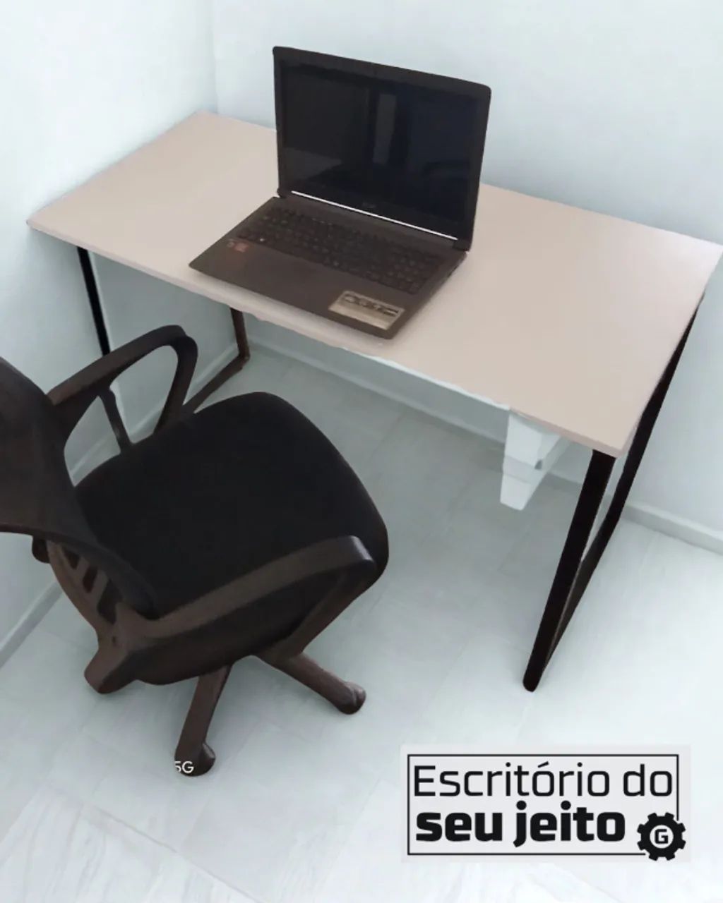 Escrivaninha REFORÇADA NOVA 1,1m Mesa Industrial Multiuso Computador Notebook Estudo Birô - Foto 2