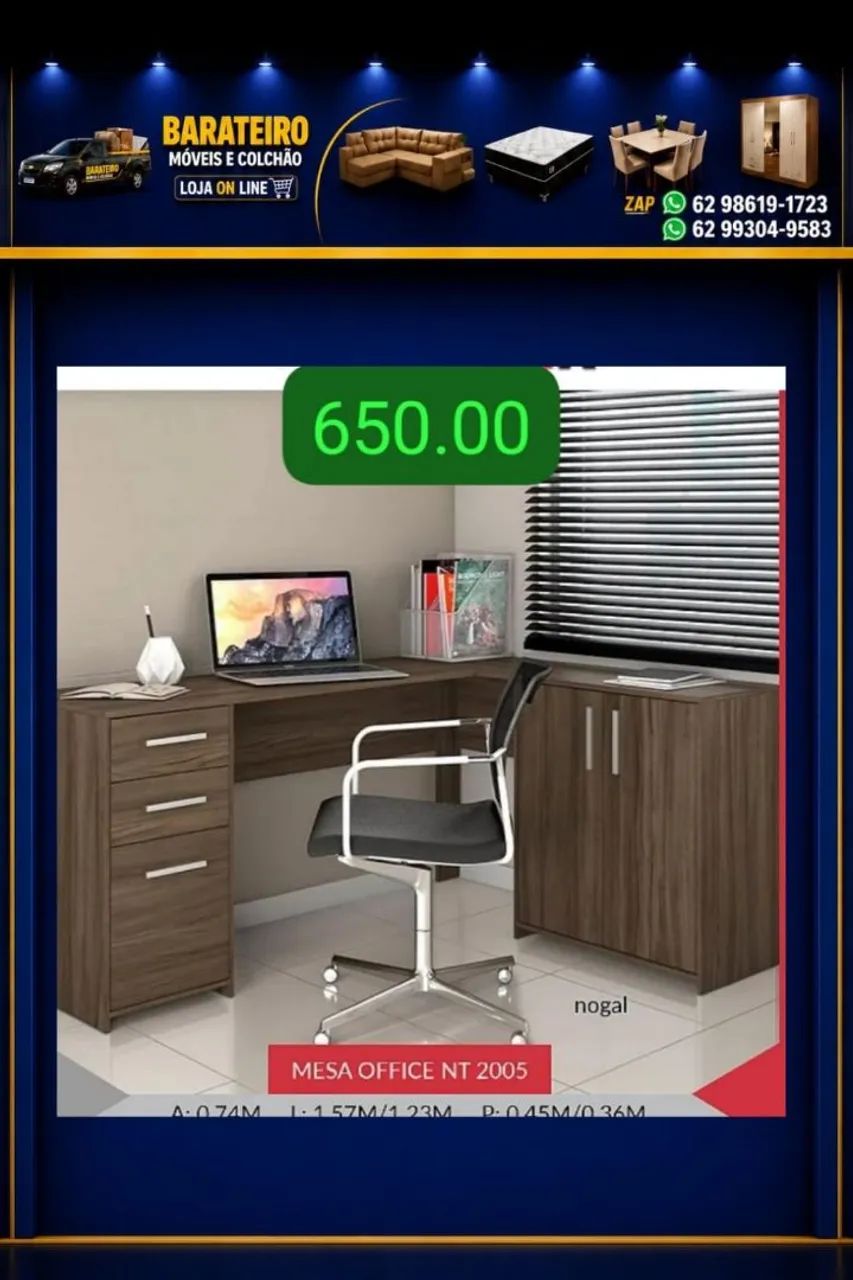 Mesa em L entrega e monta 