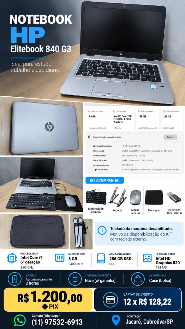 Notebook HP Elitebook 840 G3