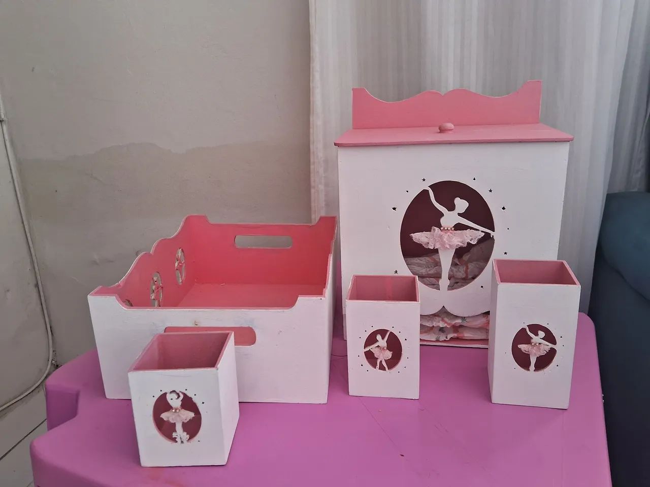 Kit Porta Fralda e higiene do Bebê em MDF 