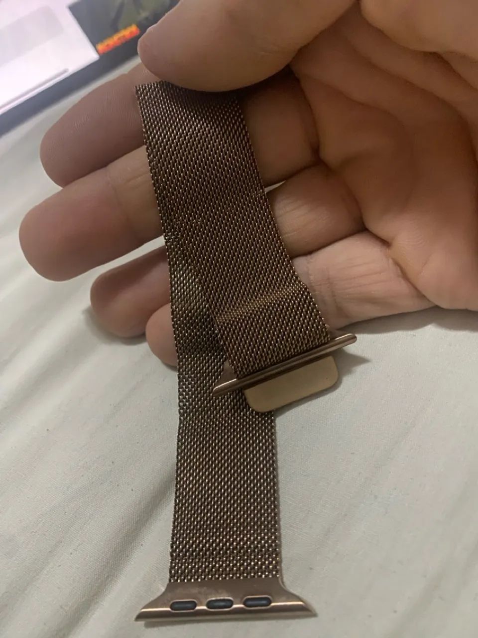 Pulseira Aço Milanesa Para Apple Watch rose 42 original  - Foto 2