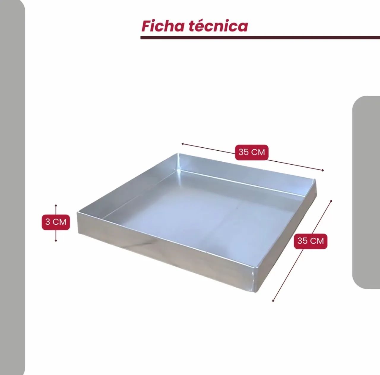Forma para brownie quadrada 35x35Cm - Foto 2