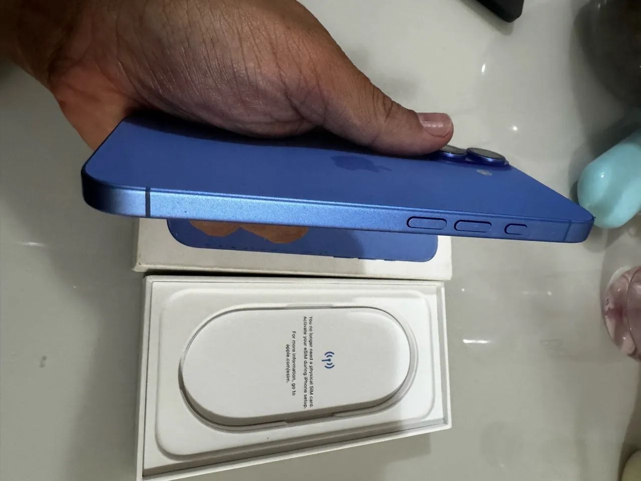 iPhone 16 azul 128GB original impecável - Foto 2