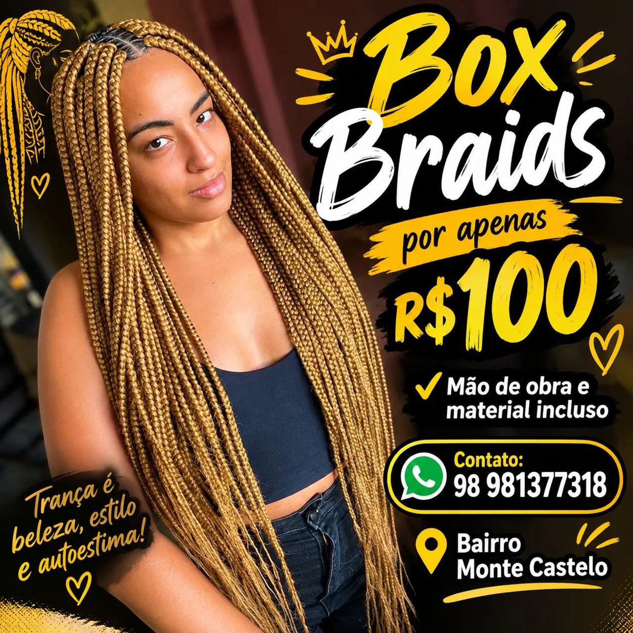 Trança box braids 