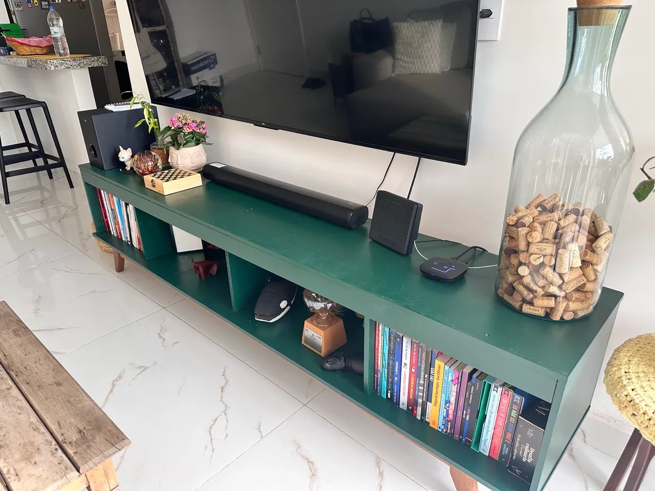 Rack pintado em verde