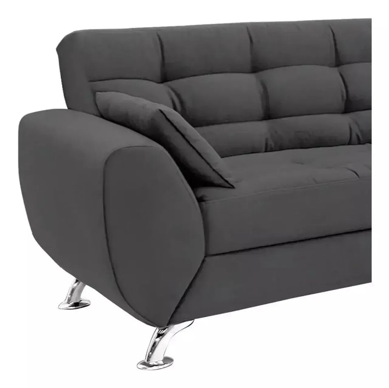 Sofá 2 Lugares Larissa Suede Cinza - Modern - Foto 5