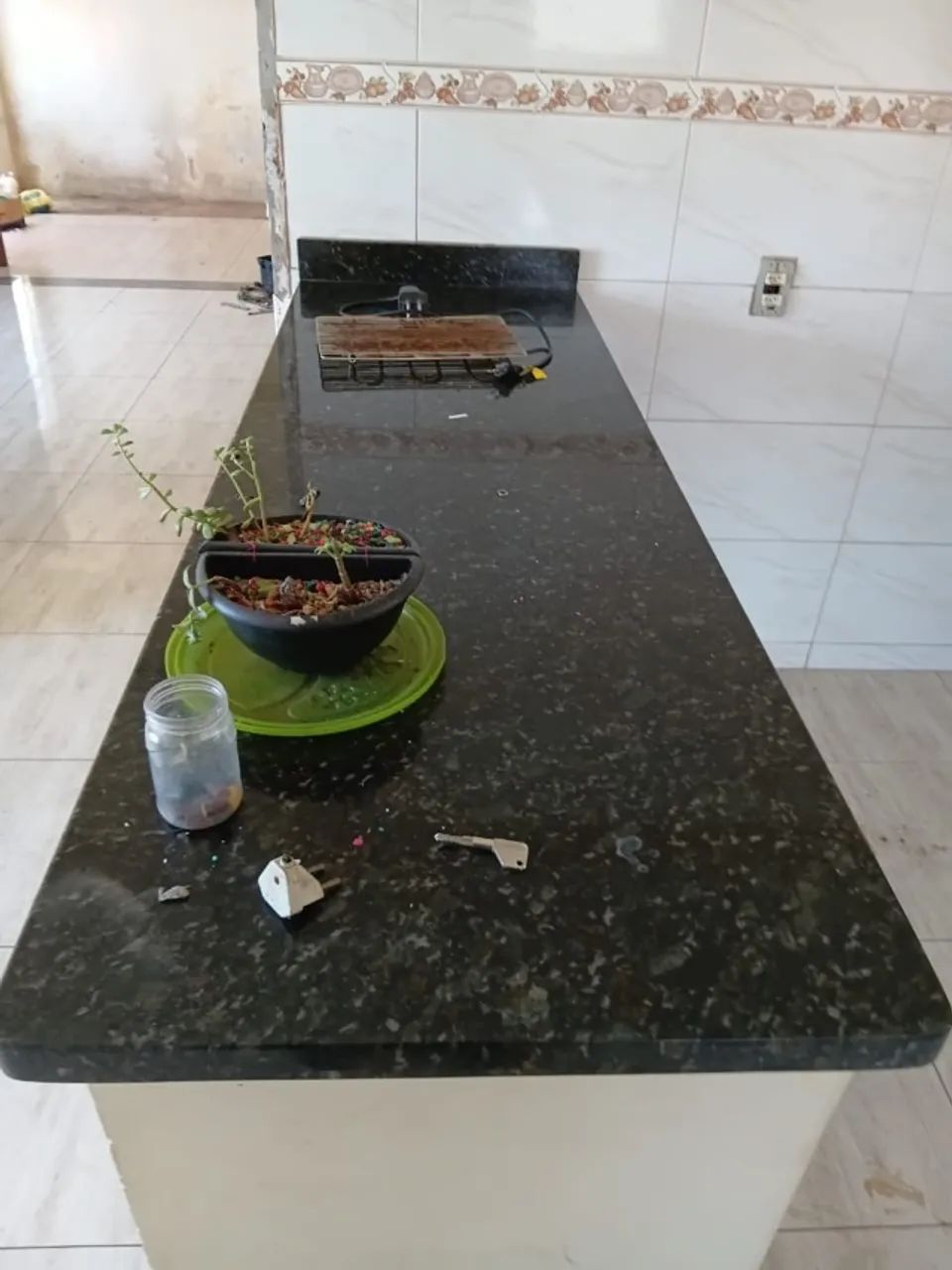 Bancada em granito Verde Ubatuba 