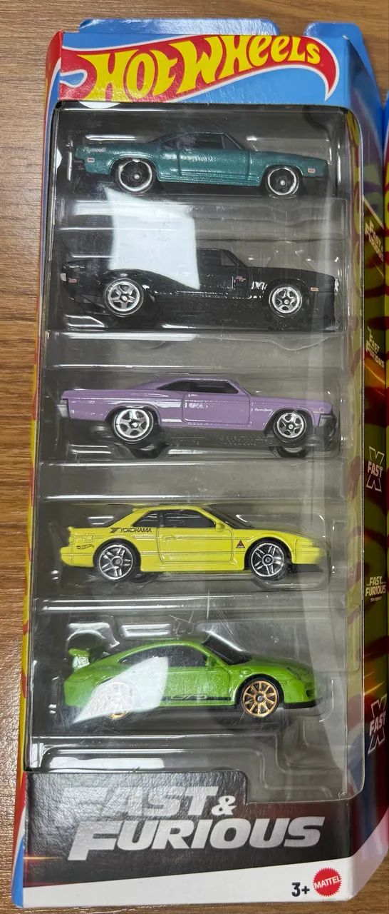 Pack 5 carrinhos velozes e furiosos