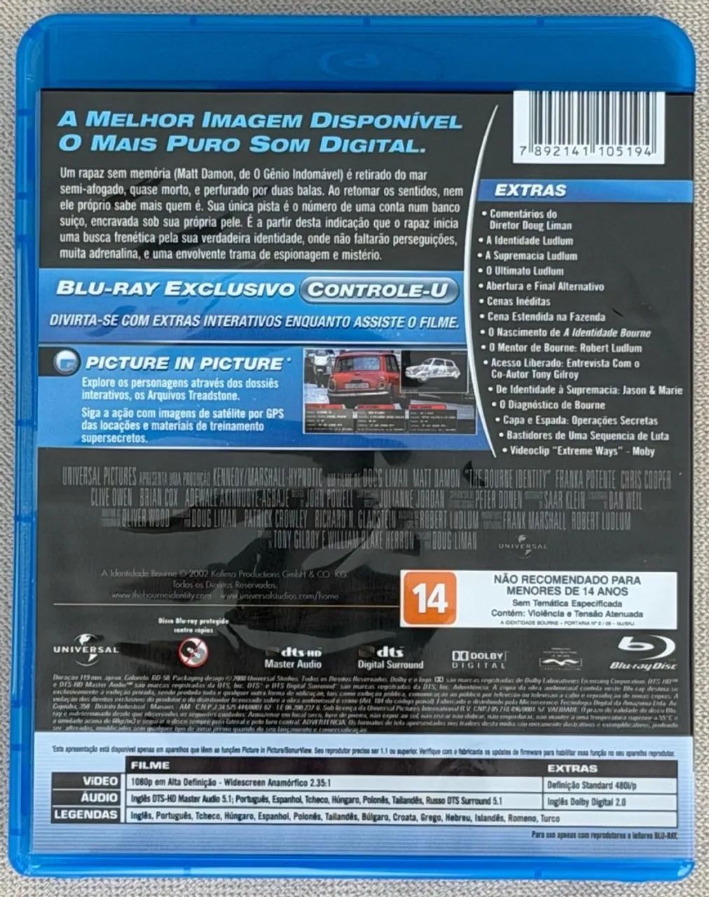 BLU-RAY A IDENTIDADE BOURNE (ORIGINAL) - Foto 2