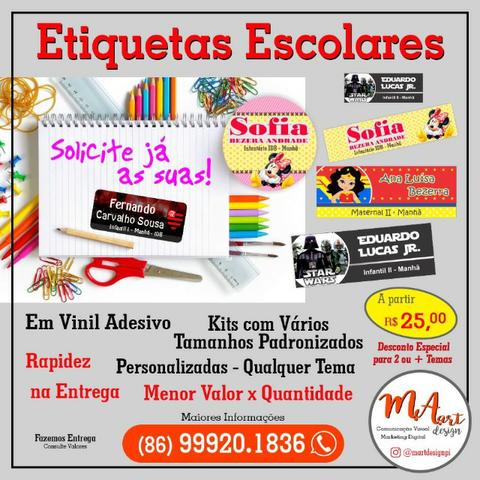 Etiquetas Escolares em Vinil Adesivo