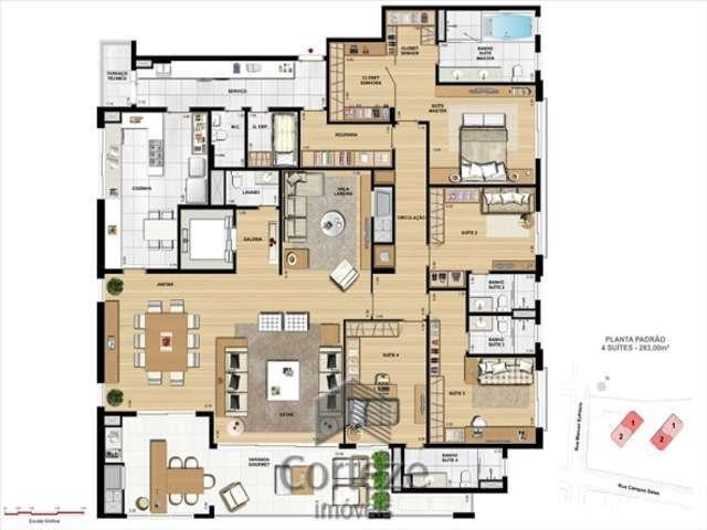 Apartamento com 4 suítes no Juvevê - Foto 10