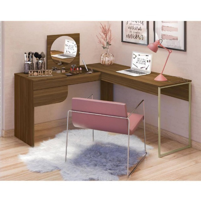 Escrivaninha Canto Penteadeira Luna P09 - Foto 2
