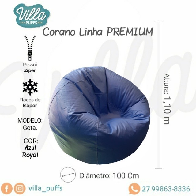 Puffs Gota G premium Azul Royal - para sua área de descanso