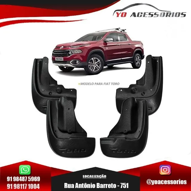 Kit Lameira Para Barro Fiat Toro 2017 à 2020 - 4 Peças