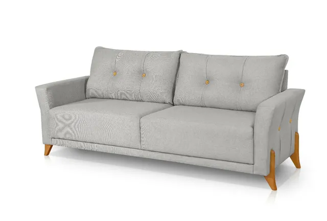 Sofá Vinci 2mts Linho com Pés Madeira **novo embalado**