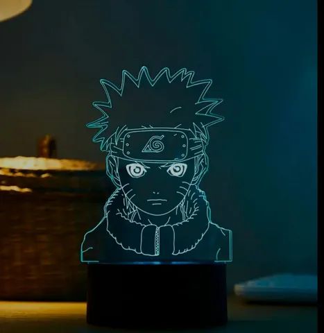 Sasuke Naruto Luminária de Parede Led Rgb