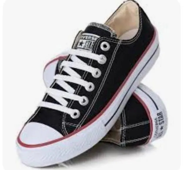 All Star Preto Couro Original Tam36, Tênis Feminino All Star Usado  92790142