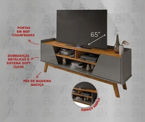 Rack P/TVs Até 65 Polegadas 2 Portas 1.60M. Produdo Novo Direto de Fábrica P/Sua Casa. - Foto 6