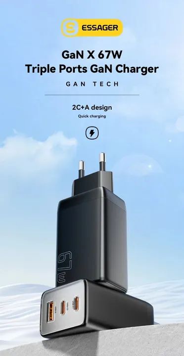 Carregador GaN Essager 67w: O Poder da Portabilidade! - Foto 5