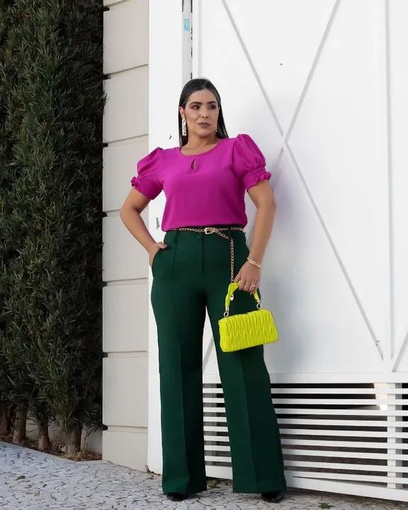 Calça Panta Lona Linho com Elastano
