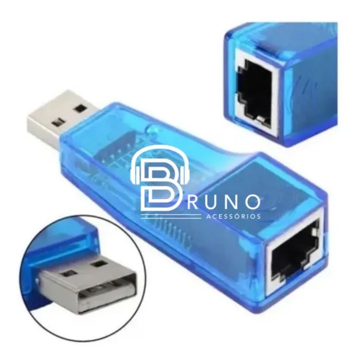 Adaptador USB para Lan Ethernet Cabeada Placa de Rede Externa<br>