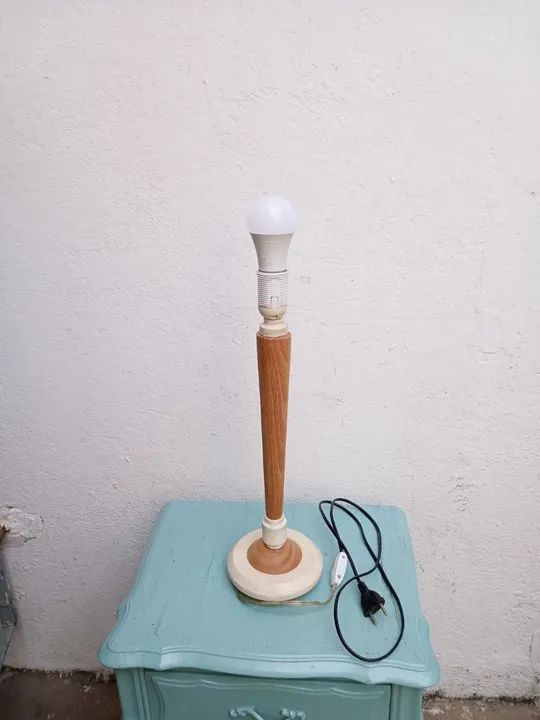 Abajur travertino/madeira  - Foto 5