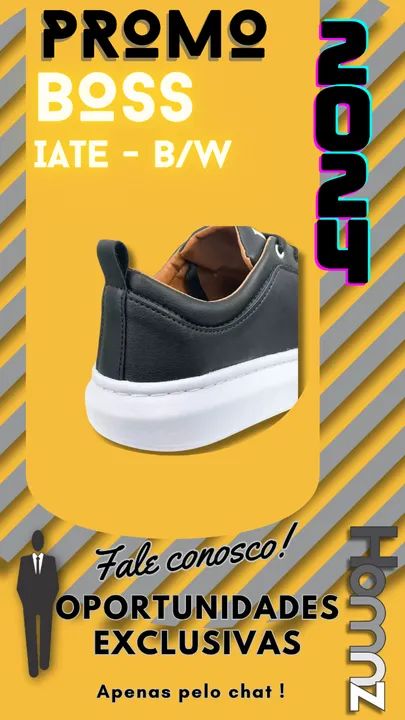 TÊNIS CASUAL BS IATE - PRETO/BRANCO masculino esportivo confort - Foto 3