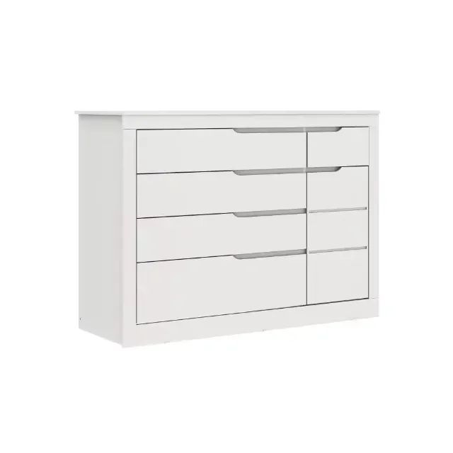 Cômoda Infantil 5 Gavetas com Fraldário Cléo Branco Fosco Carolina Baby