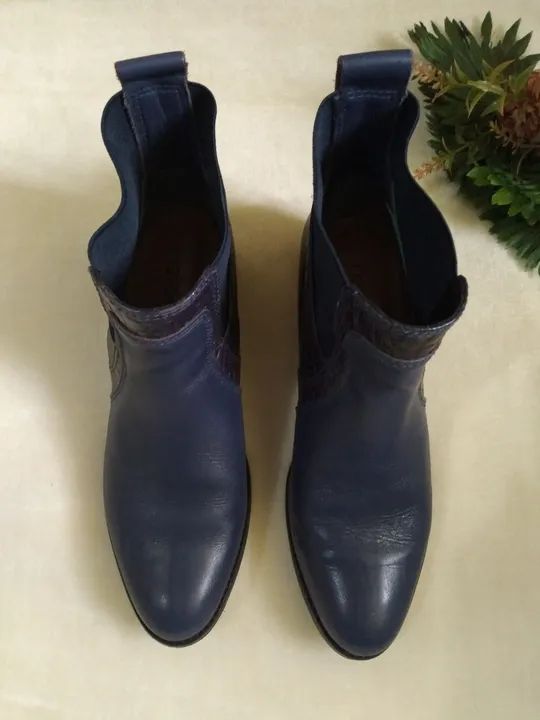 Bota em couro, azul marinho - Foto 3