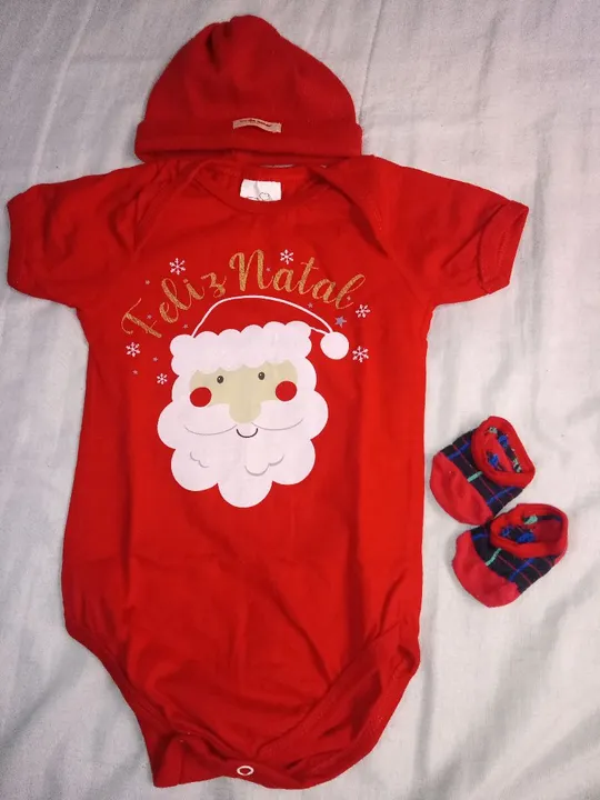 Body Bebê Feliz Natal - Unissex - Tamanho G