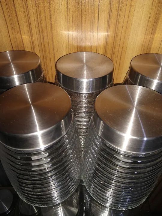 Potes Vidro Tampa Aço Inox/Novo!!! R$ 25,00(1,3L)/35,00(1,7L)<br>(1,7L)(1700ml)R$ 45,00 - Foto 3