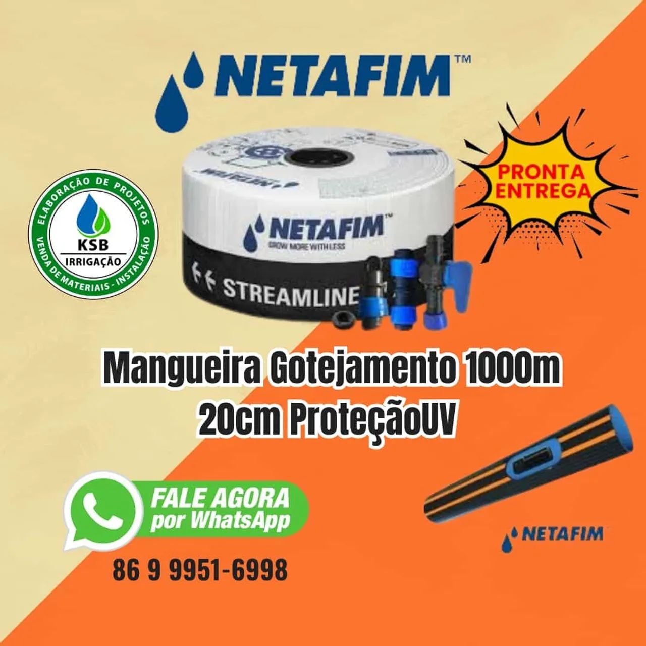 Mangueira para Gotejamento 1000m 20cm Proteção UV