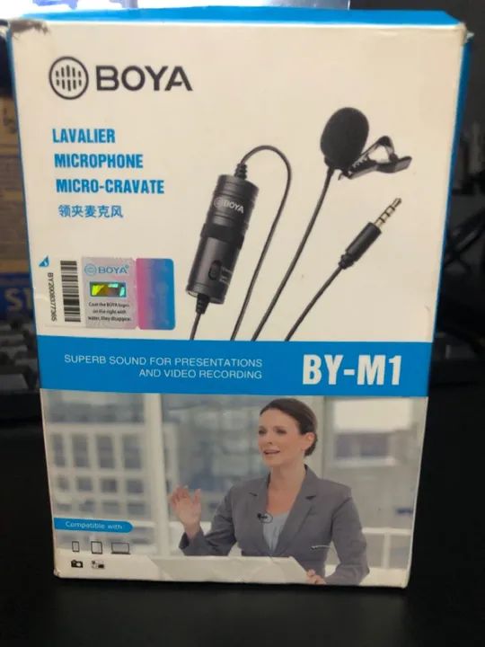 Microfone de Lapela BOYA BY-M1, Omni Direcional, Preto