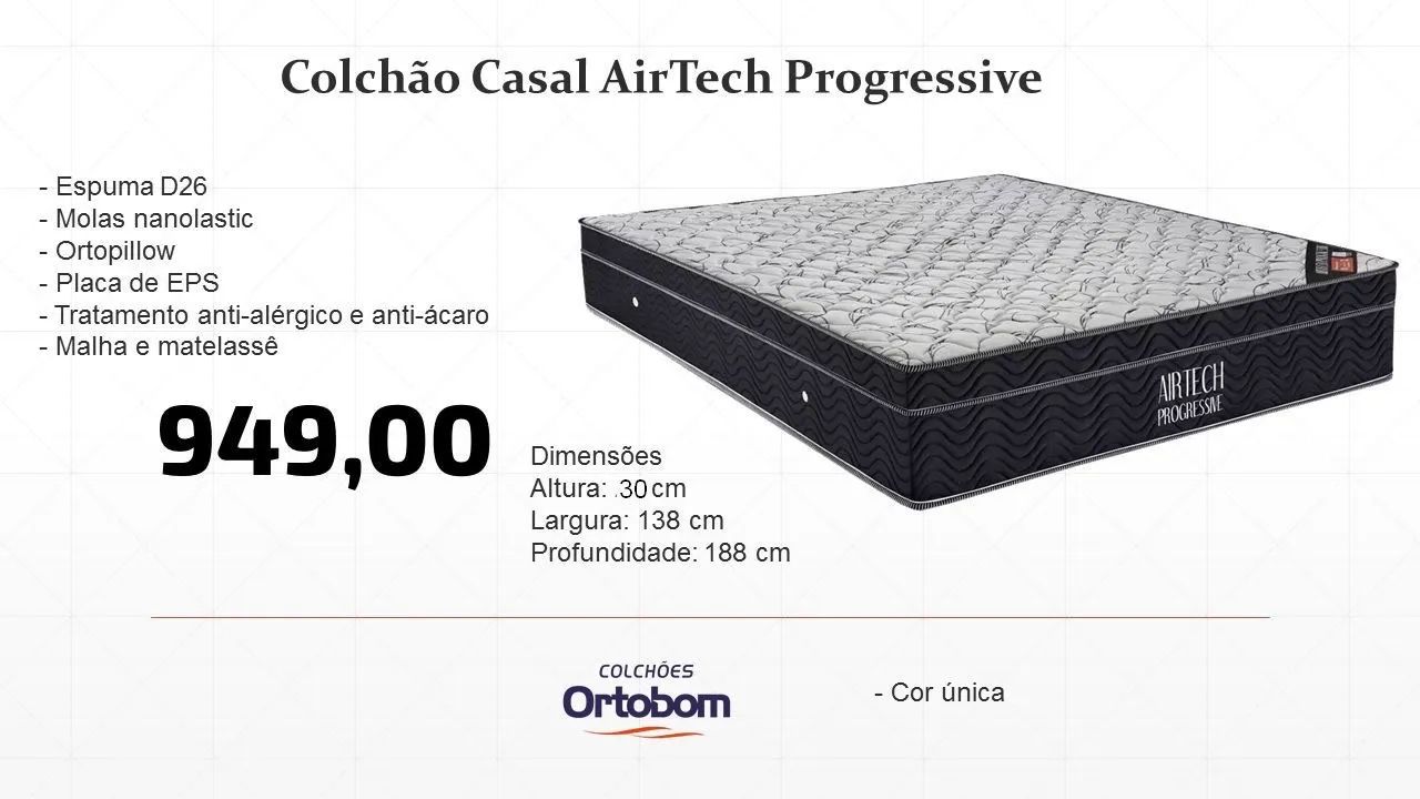 Colchão Casal Airtech Progressive- ENTREGA HOJE!!