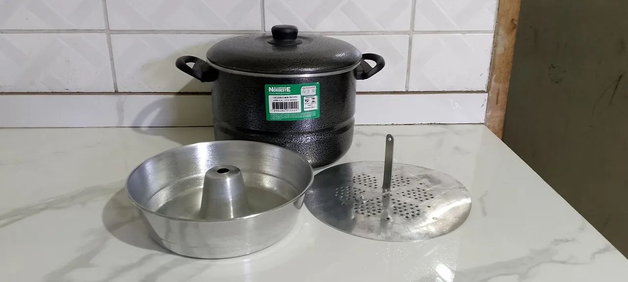 Cuscuzeira banho maria 3 em 1