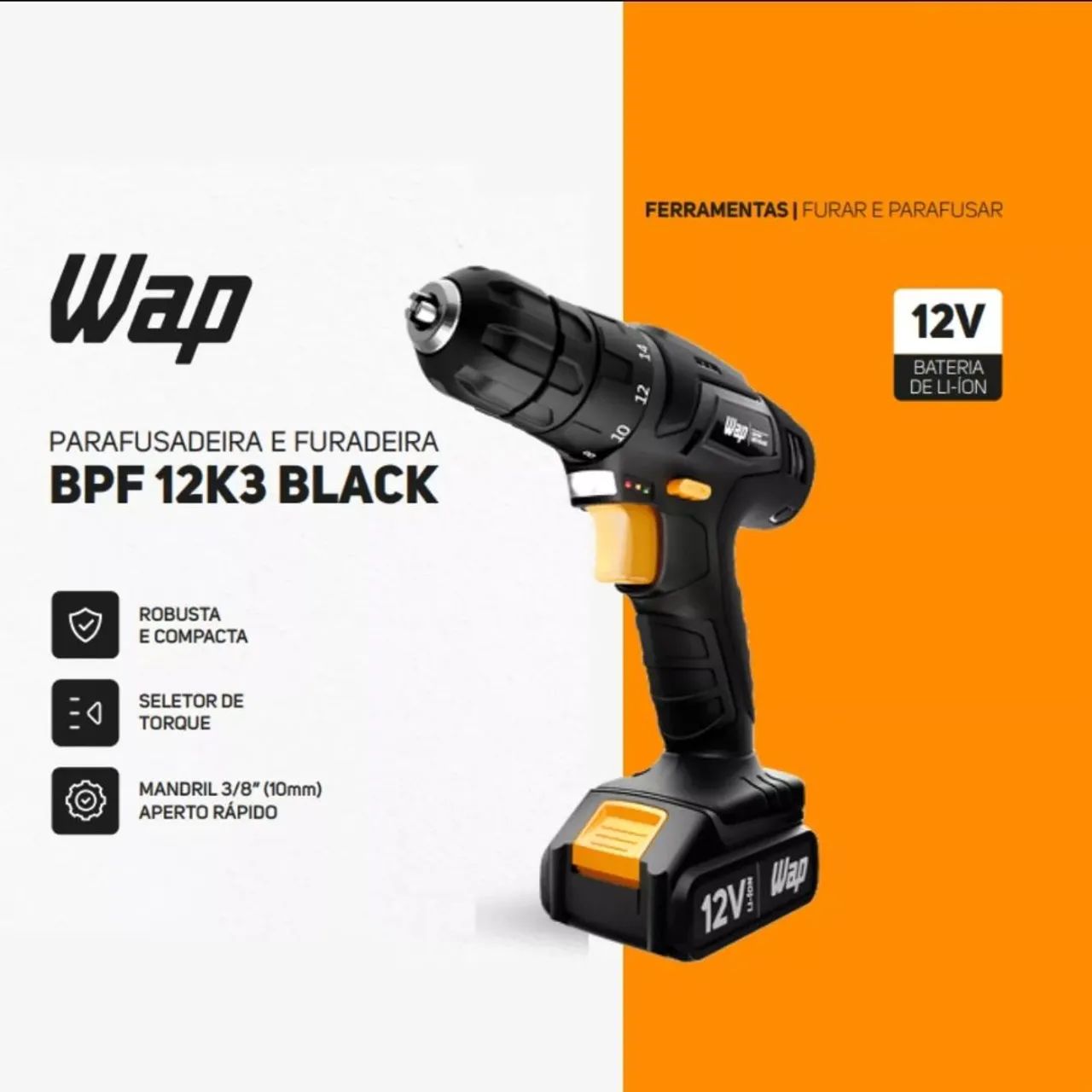 Parafusadeira/Furadeira Wap Black C/ Maleta e Acessórios  - Foto 2