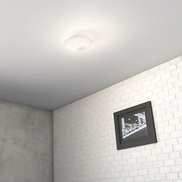 Plafon 1 Lâmpada Branco Vidro Clean 25cm