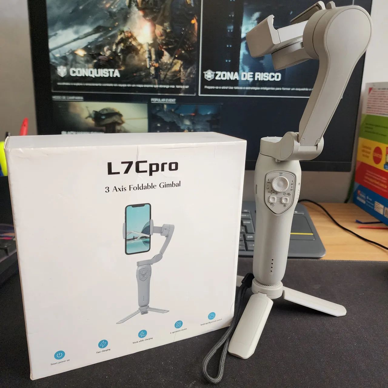 Gimbal L7Cpro 3 Eixos Dobrável para Celular