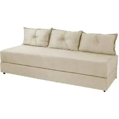 Sofá Cama Sofanete Multiuso c/ 3 Almofadas Sued Bege - Entrega Rápida! 