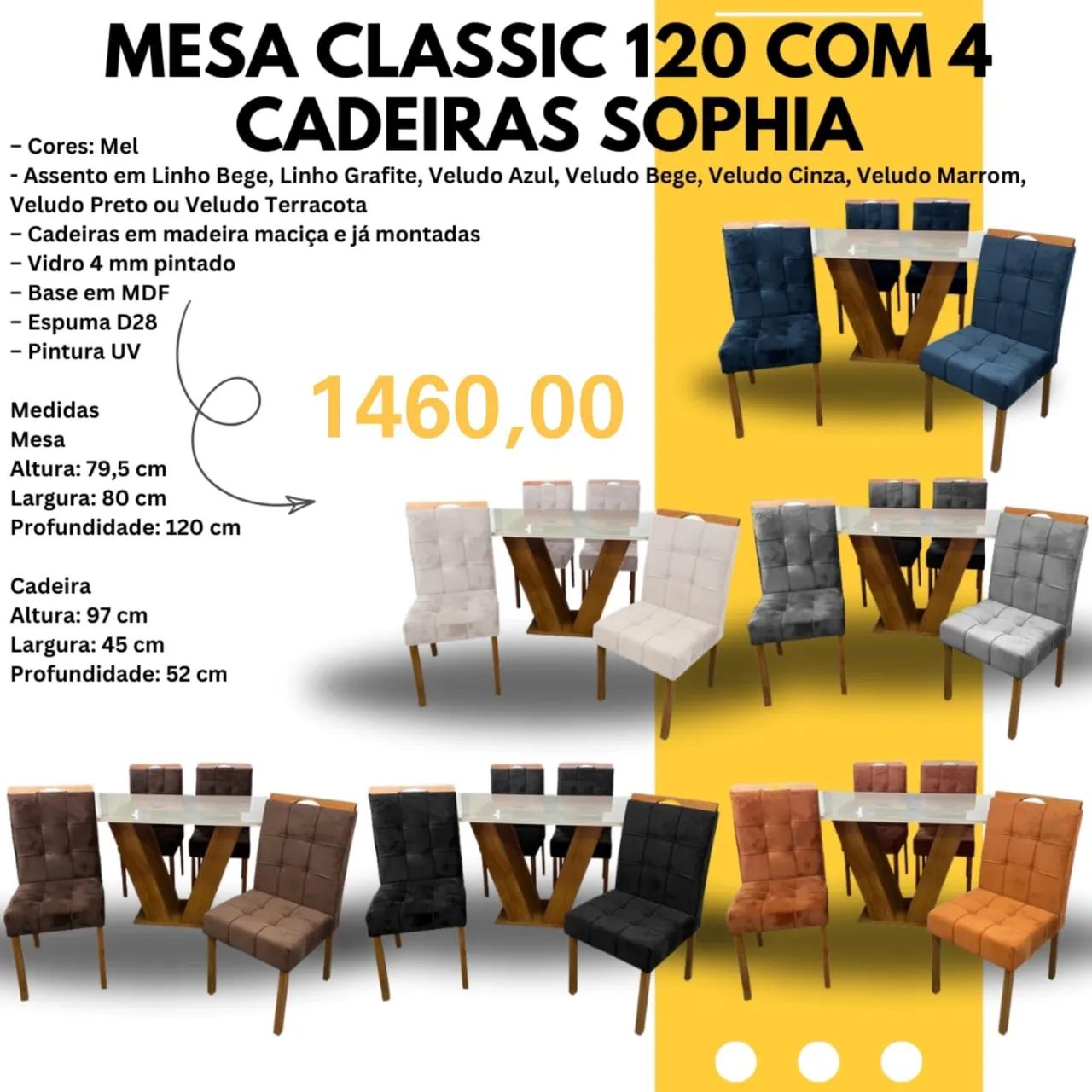 Conjunto de mesa e cadeiras para jantar - Foto 5