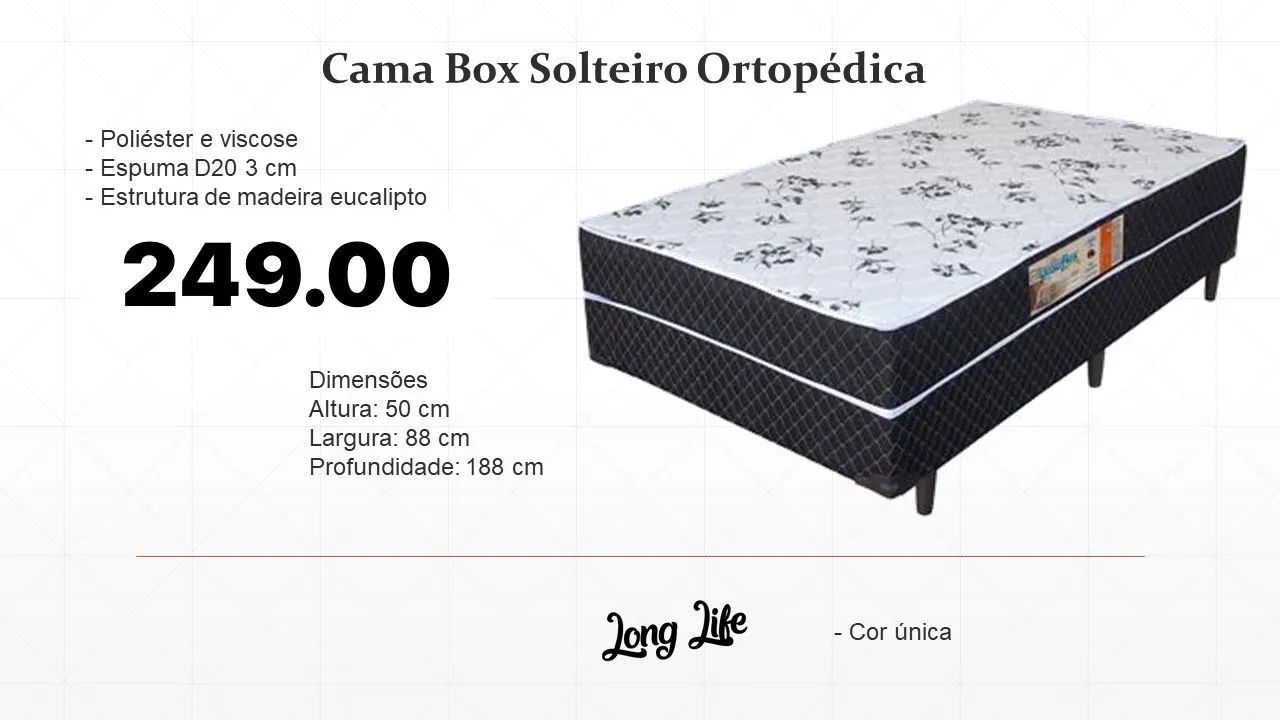 Cama Box Solteiro Ortopédica - ENTREGA HOJE !!! 