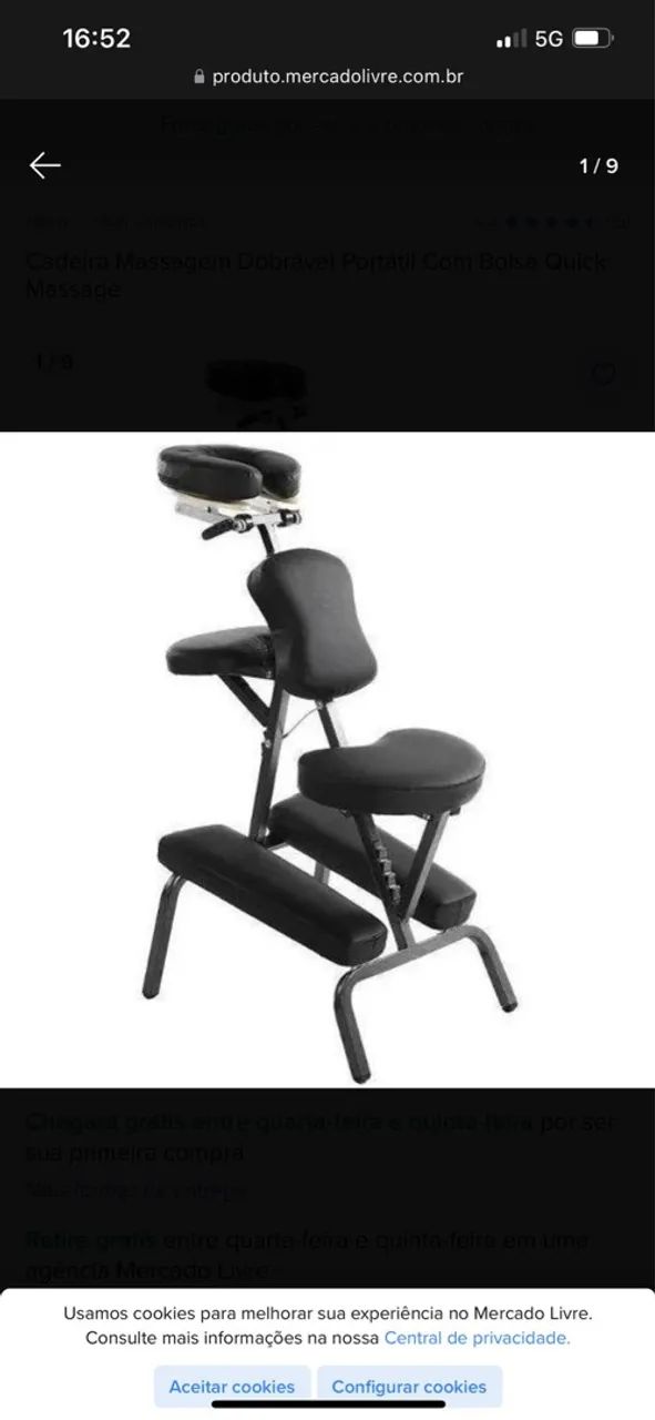 Cadeira de Massagem Dobrável Portátil