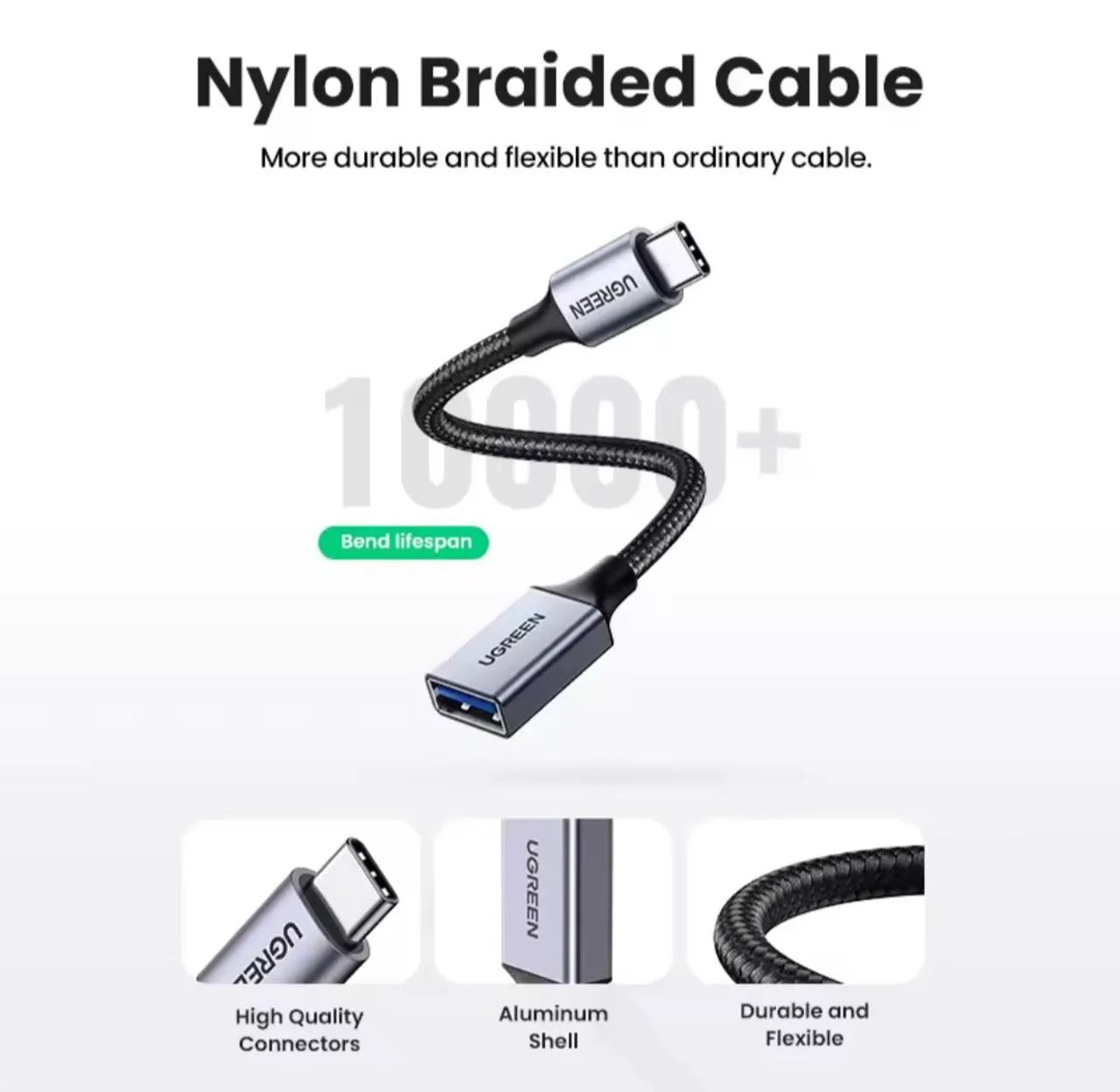 Cabo Adaptador OTG USB-A para USB-C UGREEN 3.0 - Foto 3