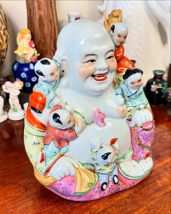Antiga estatueta em porcelana oriental. - Foto 3