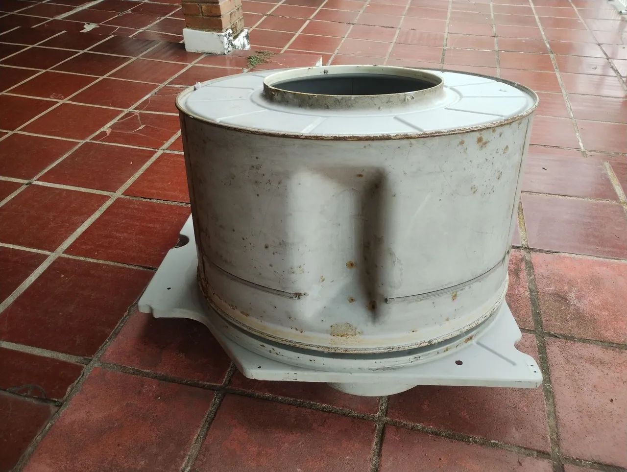 Tambor de máquina antiga ferro para fazer churrasqueira ou artesanato  - Foto 3